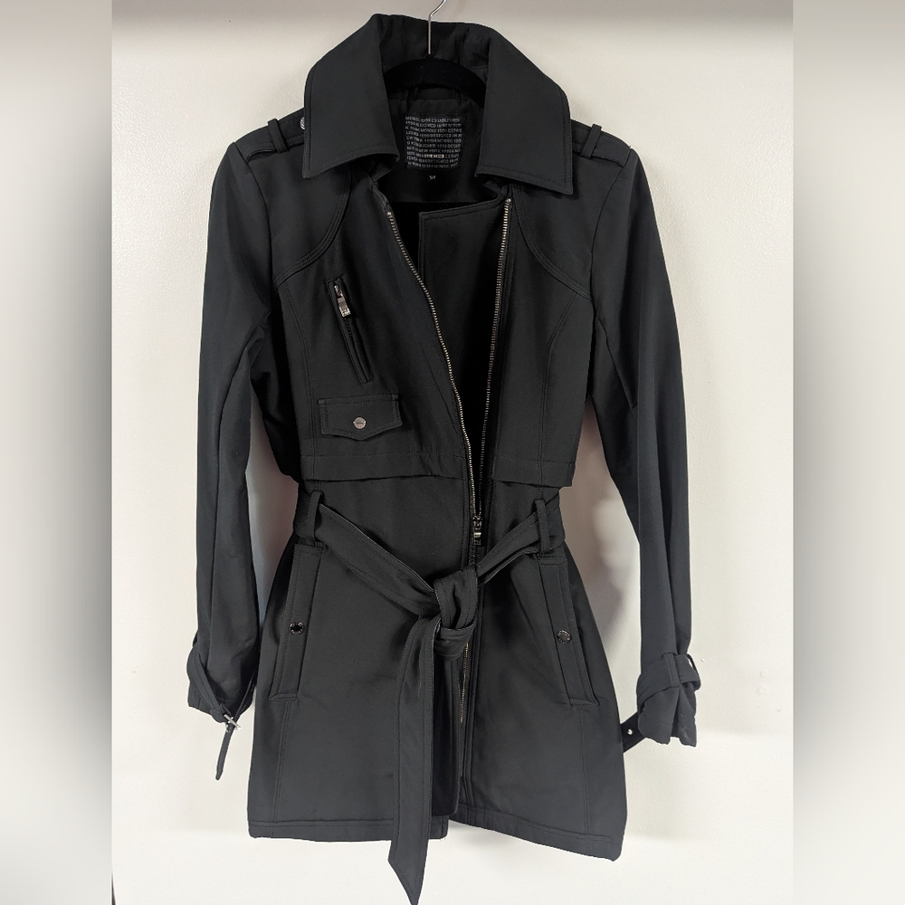 Women's Black Belted Jacket Steve Madden Size S